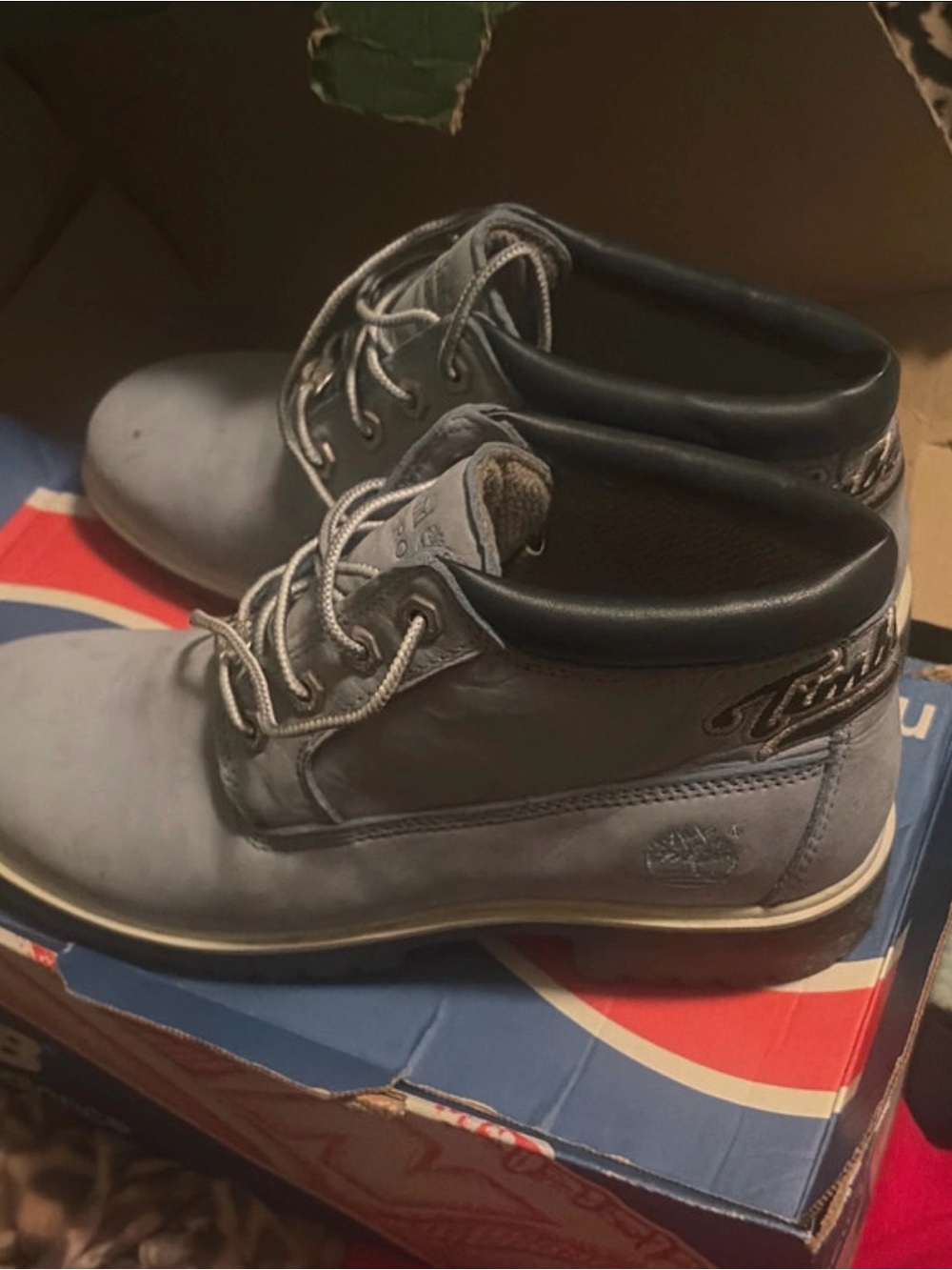 Timberland powder blue boots